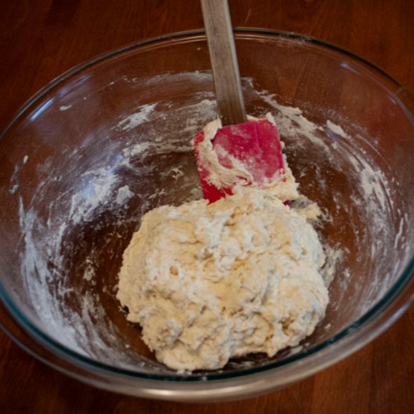 First mix - wet, shaggy, and sticky