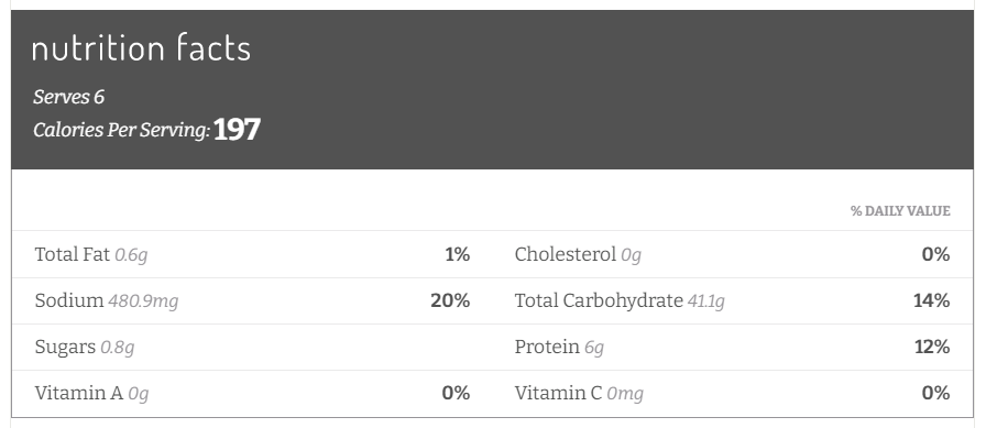Nutrition Facts